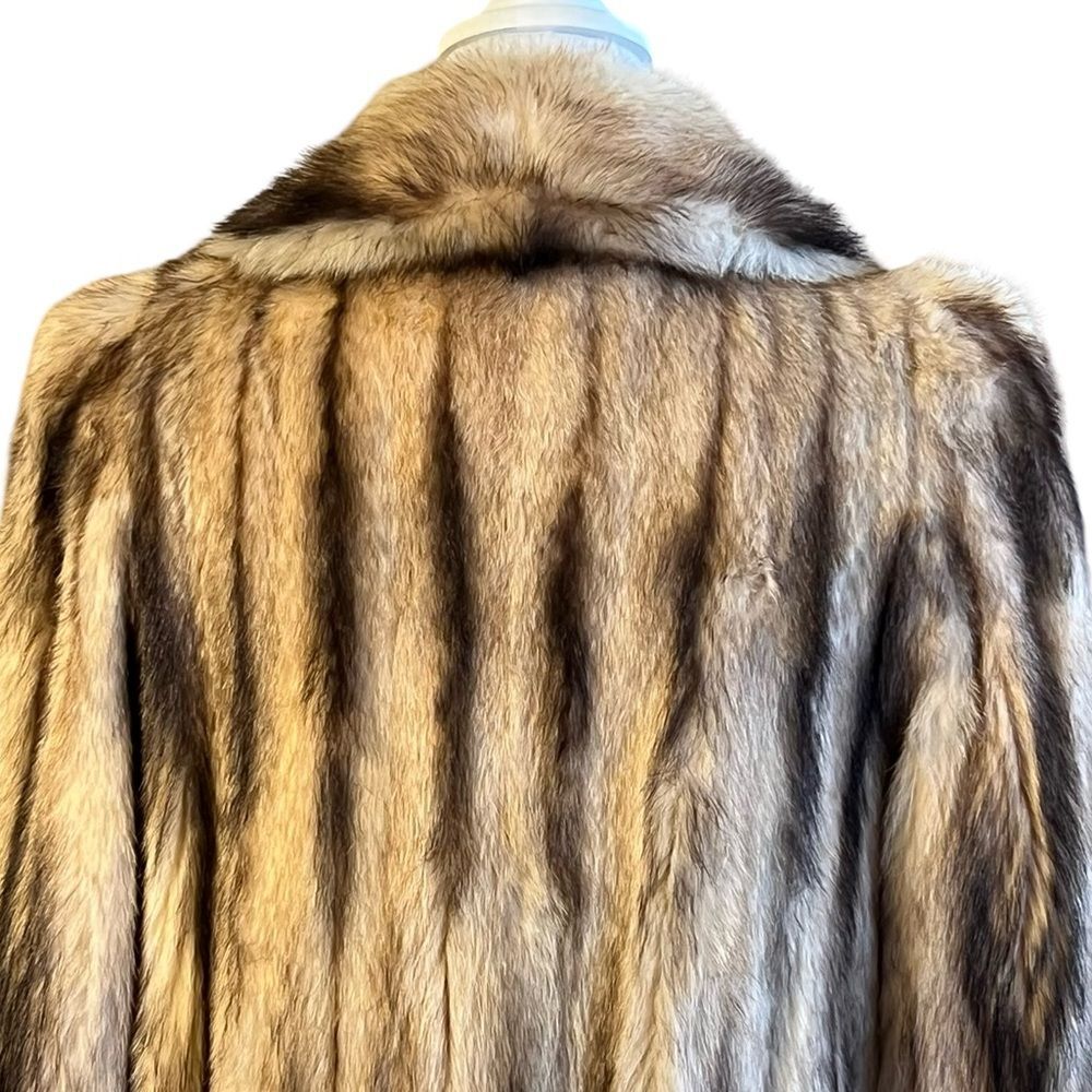 Natural Full Skin Fitch Fur Coat Size M Genuine Fur Womens by Smith Furriers - Picture 5 of 11